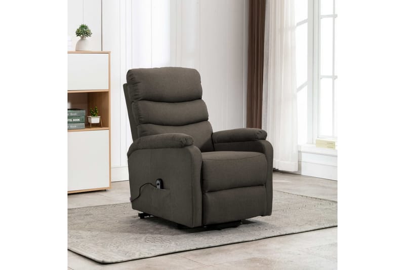 Lænestol Med Løftefunktion Stof Gråbrun - Gråbrun - Møbler - Stole & lænestole - Lænestole - Recliner lænestol