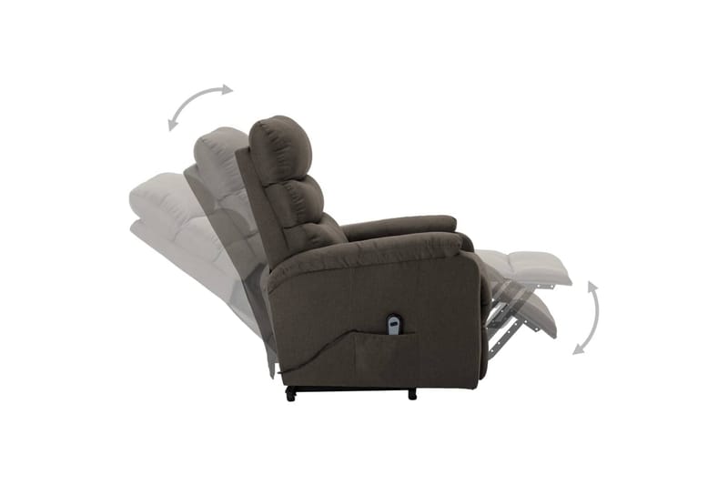Lænestol Med Løftefunktion Stof Gråbrun - Gråbrun - Møbler - Stole & lænestole - Lænestole - Recliner lænestol
