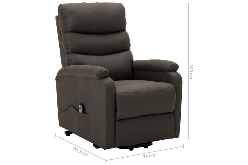 Lænestol Med Løftefunktion Stof Gråbrun - Gråbrun - Møbler - Stole & lænestole - Lænestole - Recliner lænestol