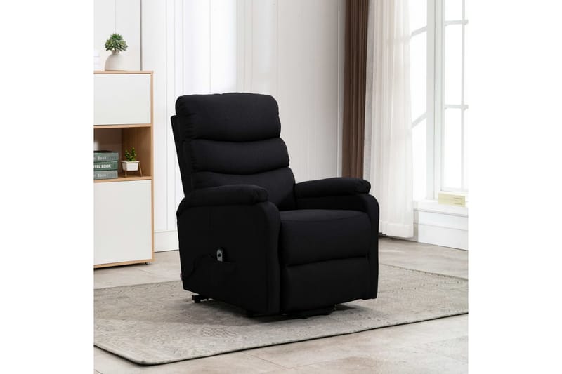 Lænestol Med Løftefunktion Stof Sort - Sort - Møbler - Stole & lænestole - Lænestole - Recliner lænestol