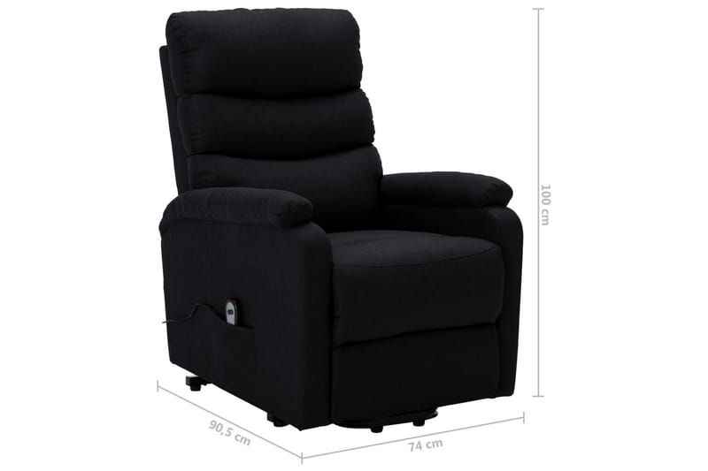 Lænestol Med Løftefunktion Stof Sort - Sort - Møbler - Stole & lænestole - Lænestole - Recliner lænestol