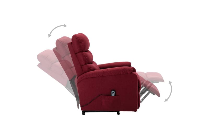 Lænestol Med Løftefunktion Stof Vinrød - Rød - Møbler - Stole & lænestole - Lænestole - Recliner lænestol
