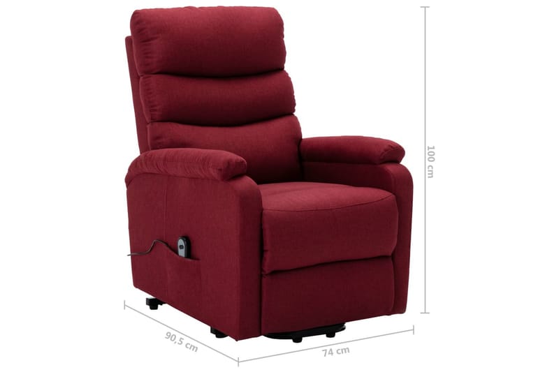 Lænestol Med Løftefunktion Stof Vinrød - Rød - Møbler - Stole & lænestole - Lænestole - Recliner lænestol