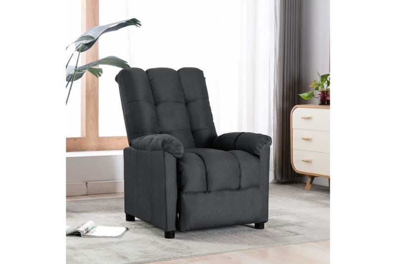 Lænestol Med Push Back-Funktion Stof Mørkegrå - Møbler - Stole & lænestole - Lænestole - Recliner lænestol