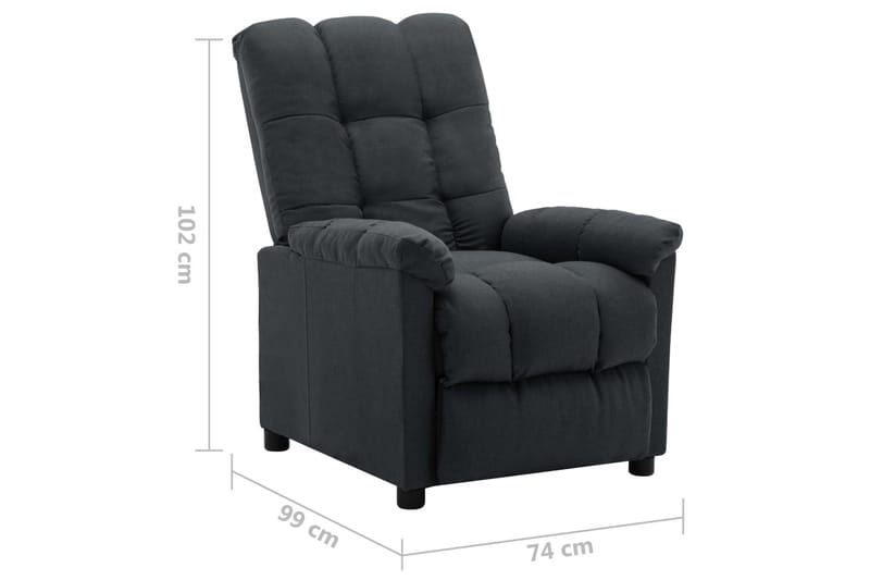 Lænestol Med Push Back-Funktion Stof Mørkegrå - Møbler - Stole & lænestole - Lænestole - Recliner lænestol