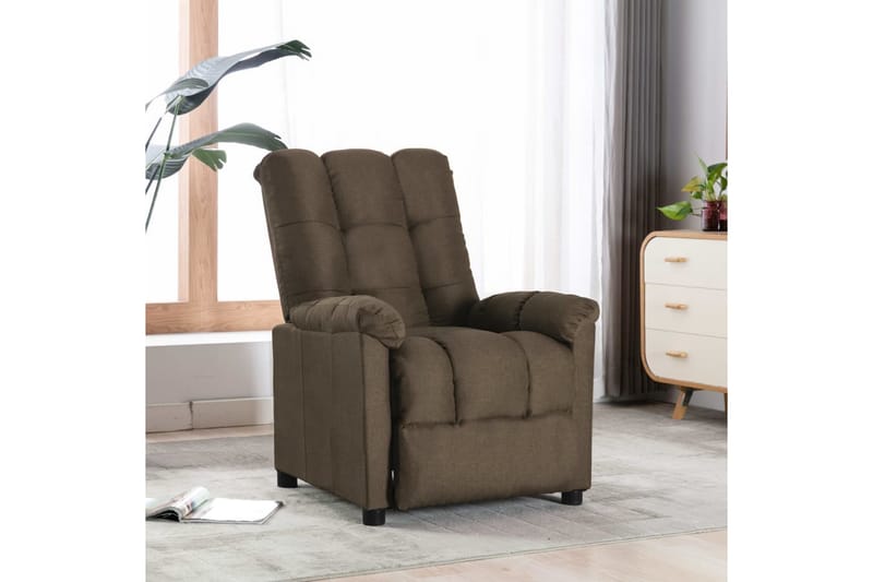 Lænestol Med Push Back-Funktion Stof Brun - Møbler - Stole & lænestole - Lænestole - Recliner lænestol