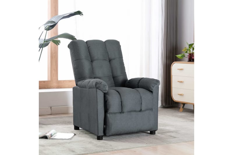 Lænestol Med Push Back-Funktion Stof Lysegrå - Møbler - Stole & lænestole - Lænestole - Recliner lænestol