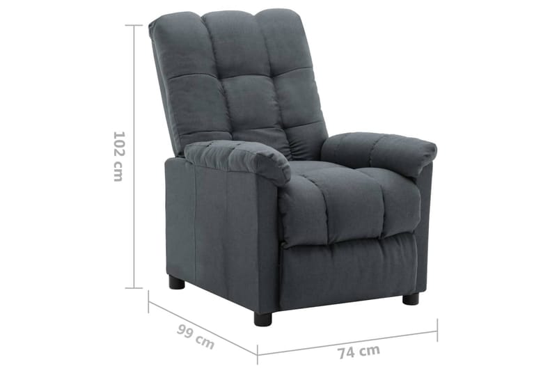 Lænestol Med Push Back-Funktion Stof Lysegrå - Møbler - Stole & lænestole - Lænestole - Recliner lænestol