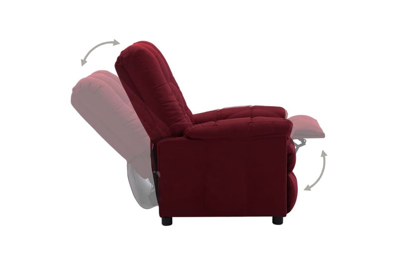 Lænestol Med Push Back-Funktion Stof Vinrød - Møbler - Stole & lænestole - Lænestole - Recliner lænestol