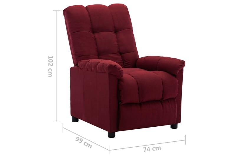 Lænestol Med Push Back-Funktion Stof Vinrød - Møbler - Stole & lænestole - Lænestole - Recliner lænestol