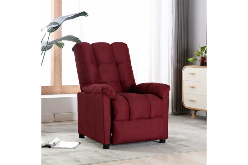 Lænestol Med Push Back-Funktion Stof Vinrød - Møbler - Stole & lænestole - Lænestole - Recliner lænestol
