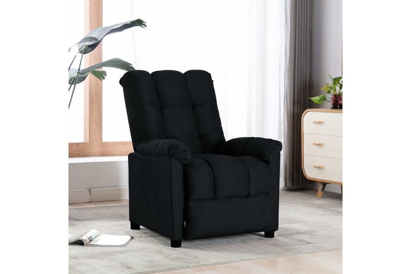 Lænestol Med Push Back-Funktion Stof Sort - Møbler - Stole & lænestole - Lænestole - Recliner lænestol