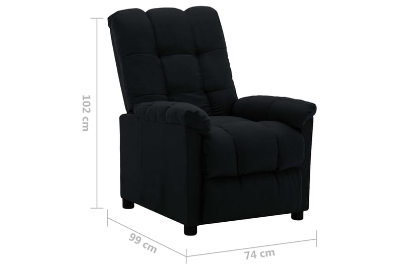 Lænestol Med Push Back-Funktion Stof Sort - Møbler - Stole & lænestole - Lænestole - Recliner lænestol