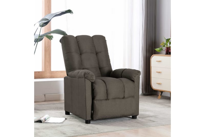 Lænestol Med Push Back-Funktion Stof Gråbrun - Møbler - Stole & lænestole - Lænestole - Recliner lænestol