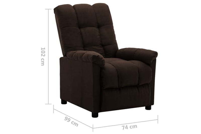 Lænestol Med Push Back-Funktion Stof Mørkebrun - Møbler - Stole & lænestole - Lænestole - Recliner lænestol