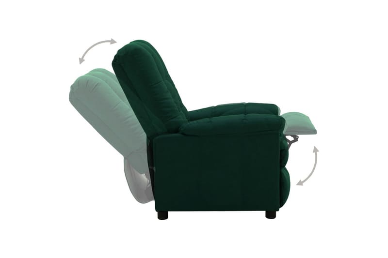 Lænestol Med Push Back-Funktion Stof Mørkegrøn - Møbler - Stole & lænestole - Lænestole - Recliner lænestol