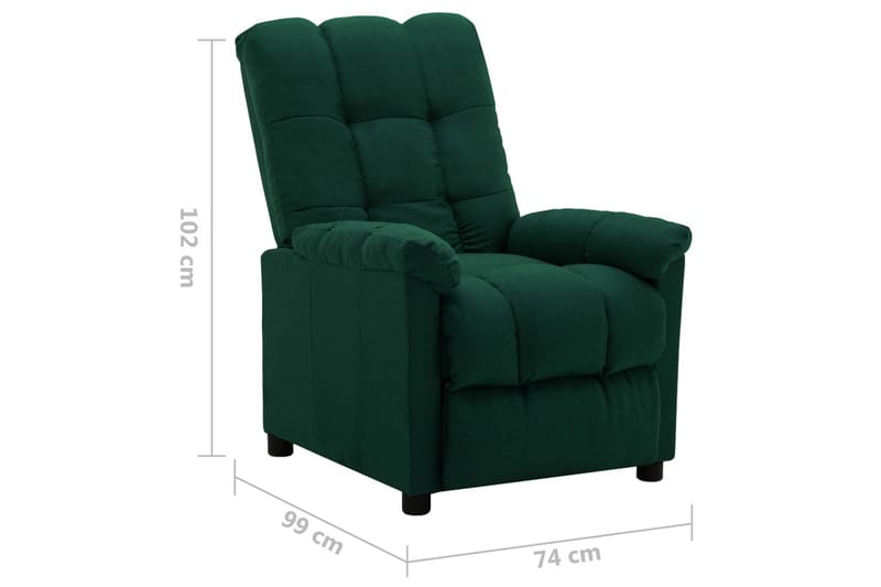 Lænestol Med Push Back-Funktion Stof Mørkegrøn - Møbler - Stole & lænestole - Lænestole - Recliner lænestol