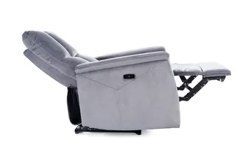 Neptu Reclinerlænestol Elektrisk - Velour/Grå - Møbler - Stole & lænestole - Lænestole - Recliner lænestol