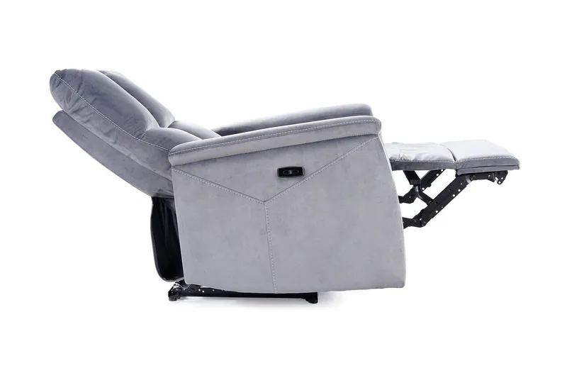Neptu Reclinerlænestol Elektrisk - Velour/Grå - Møbler - Stole & lænestole - Lænestole - Recliner lænestol