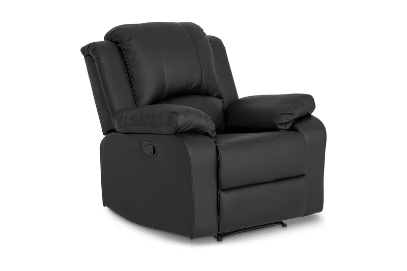 Norbo Skøn Recliner Lænestol Biograf Lænestol - Fällbar lænestol i kunstlæder - Hvilelænestol, Sort