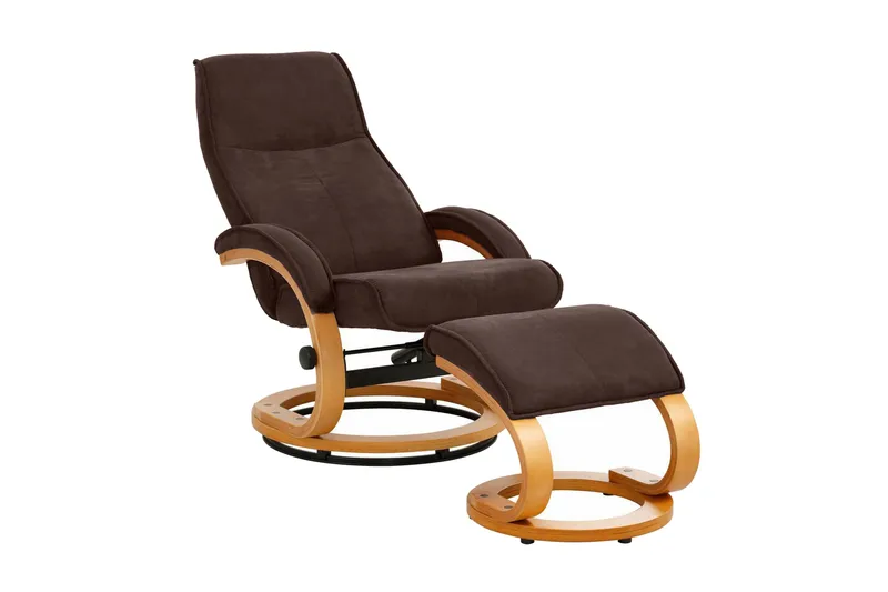 Pasha Reclinerlænestol Microfiber, Brun/Træ