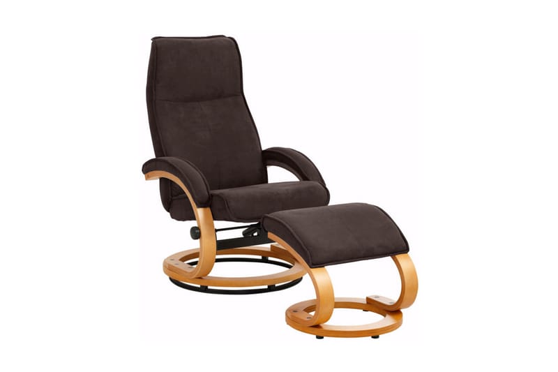 Pasha Reclinerlænestol Microfiber - Brun/Træ - Recliner l�ænestol