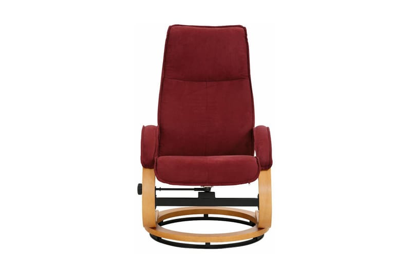 Pasha Reclinerlænestol Microfiber - rød/træ - Recliner lænestol