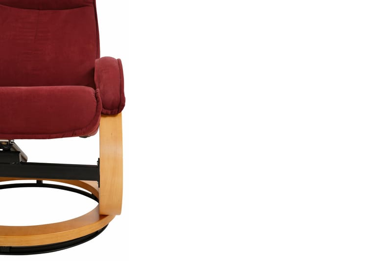 Pasha Reclinerlænestol Microfiber - rød/træ - Recliner lænestol