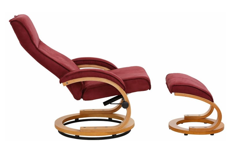 Reclinerlænestol Loft24 Pasha reclinerlænestol i mikrofiber Röd - Møbler - Stole & lænestole - Lænestole - Recliner lænestol