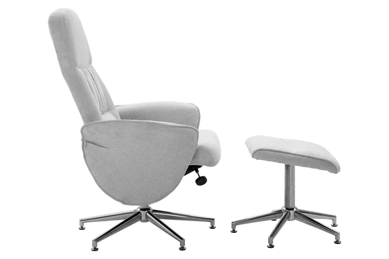 Rune Recliner med Ottoman - Grå - Møbler - Stole & lænestole - Lænestole - Recliner lænestol