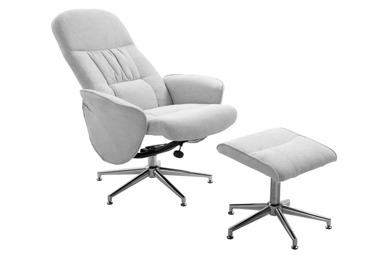 Rune Recliner med Ottoman - Grå - Møbler - Stole & lænestole - Lænestole - Recliner lænestol