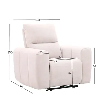 Reclinerlænestol Ödmark med elektrisk mekanisme - lys beige - Møbler - Stole & lænestole - Lænestole - Recliner lænestol