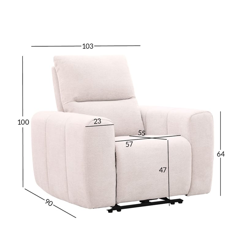 Reclinerlænestol Ödmark med elektrisk mekanisme - lys beige - Møbler - Stole & lænestole - Lænestole - Recliner lænestol