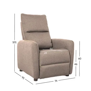 Reclinerlænestol Örsvik med push back-mekanisme - Beige - Møbler - Stole & lænestole - Lænestole - Recliner lænestol