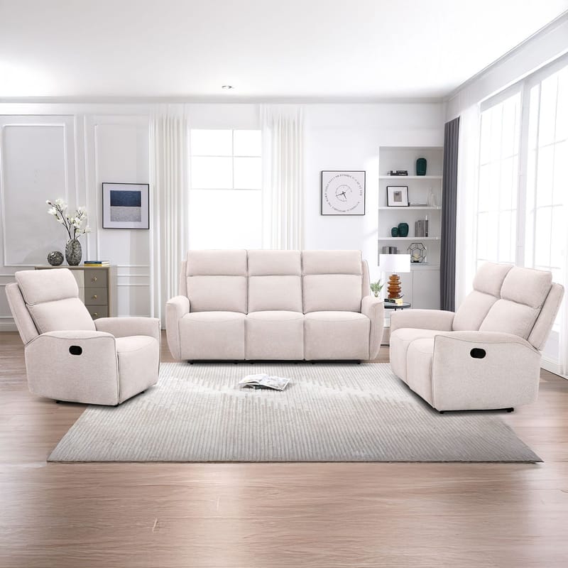 Reclinerlænestol Östvik med manuel mekanisme - beige - Møbler - Stole & lænestole - Lænestole - Recliner lænestol
