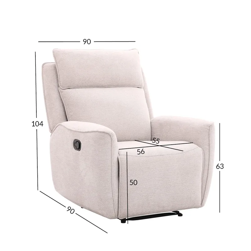 Reclinerlænestol Östvik med manuel mekanisme - beige - Møbler - Stole & lænestole - Lænestole - Recliner lænestol