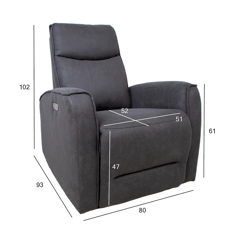 Reclinerlænestol Björna med elektrisk mekanisme - grå - Møbler - Stole & lænestole - Lænestole - Recliner lænestol