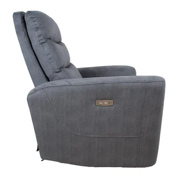 Reclinerlænestol Darvi med elektrisk mekanisme - grå velour - Møbler - Stole & lænestole - Lænestole - Recliner lænestol