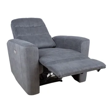 Reclinerlænestol Darvi med elektrisk mekanisme - grå velour - Møbler - Stole & lænestole - Lænestole - Recliner lænestol