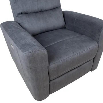 Reclinerlænestol Darvi med elektrisk mekanisme - grå velour - Møbler - Stole & lænestole - Lænestole - Recliner lænestol