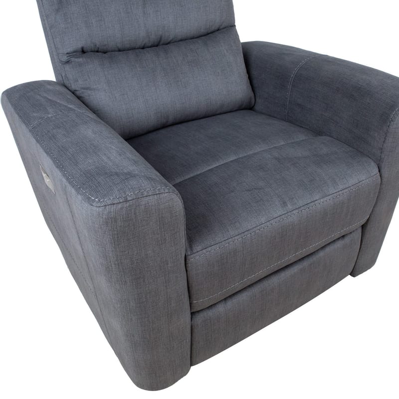 Reclinerlænestol Darvi med elektrisk mekanisme - grå velour - Møbler - Stole & lænestole - Lænestole - Recliner lænestol
