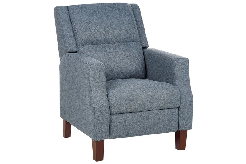 Reclinerlænestol Egersund Blåt/mørkt træ, Blåt/mørkt træ