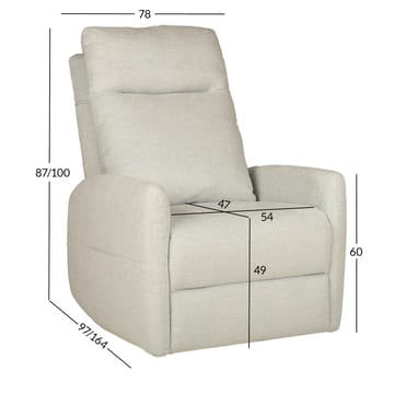 Reclinerlænestol Gränor med elektrisk mekanisme og massagefunktion - blågrå - Møbler - Stole & lænestole - Lænestole - Massagestol