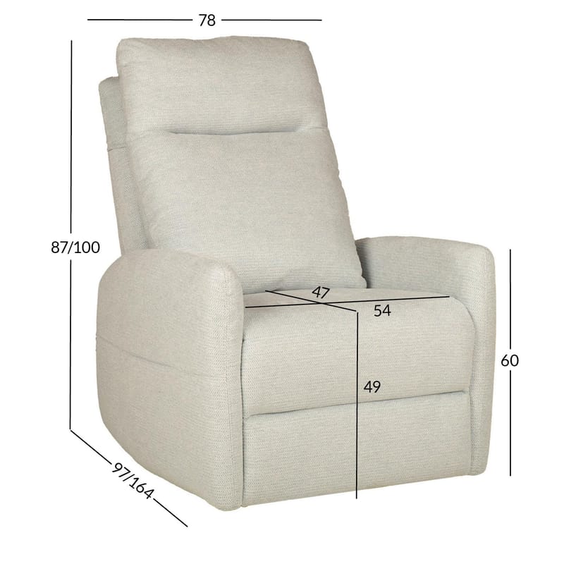 Reclinerlænestol Gränor med elektrisk mekanisme og massagefunktion - blågrå - Møbler - Stole & lænestole - Lænestole - Massagestol