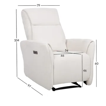 Reclinerlænestol Lavor med elektrisk mekanisme - hvid - Møbler - Stole & lænestole - Lænestole - Recliner lænestol