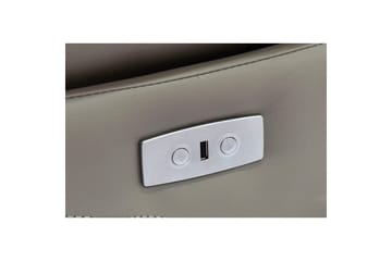 Reclinerlænestol Loft24 Lænestol Lannilis lysegrå, PU/træ/metal, elektrisk hvilestol Ljusgrå - Møbler - Stole & lænestole - Lænestole - Recliner lænestol