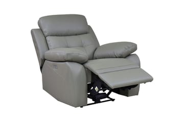 Reclinerlænestol Loft24 Lænestol Lannilis lysegrå, PU/træ/metal, elektrisk hvilestol Ljusgrå - Møbler - Stole & lænestole - Lænestole - Recliner lænestol