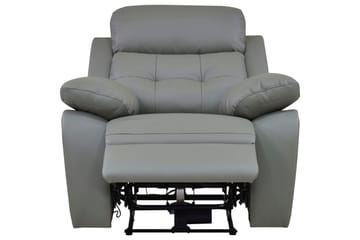 Reclinerlænestol Loft24 Lænestol Lannilis lysegrå, PU/træ/metal, elektrisk hvilestol Ljusgrå - Møbler - Stole & lænestole - Lænestole - Recliner lænestol