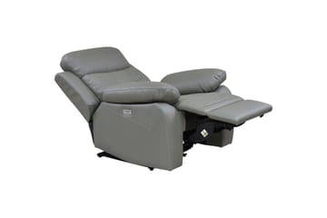 Reclinerlænestol Loft24 Lænestol Lannilis lysegrå, PU/træ/metal, elektrisk hvilestol Ljusgrå - Møbler - Stole & lænestole - Lænestole - Recliner lænestol