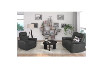 Reclinerlænestol Loft24 Lænestol Southbrook grå, PU/træ/metal, elektrisk hvilestol Grå - Møbler - Stole & lænestole - Lænestole - Recliner lænestol